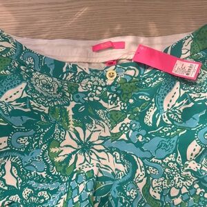 Lilly Pulitzer Green and White Floral Skirt